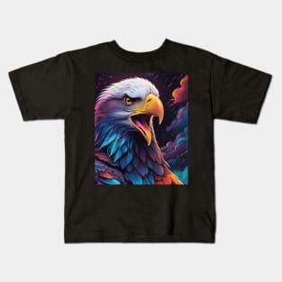 Bald Eagle Head Multi-Colored Kids T-Shirt